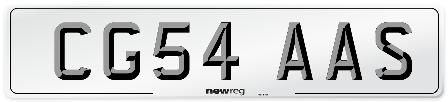 CG54 AAS Number Plate from New Reg